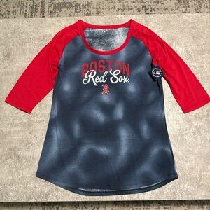 Genuine Merchandise Red and Blue 3/4 Sleeve Tee